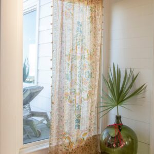 Printed Curtain Panel - Taupe Motif