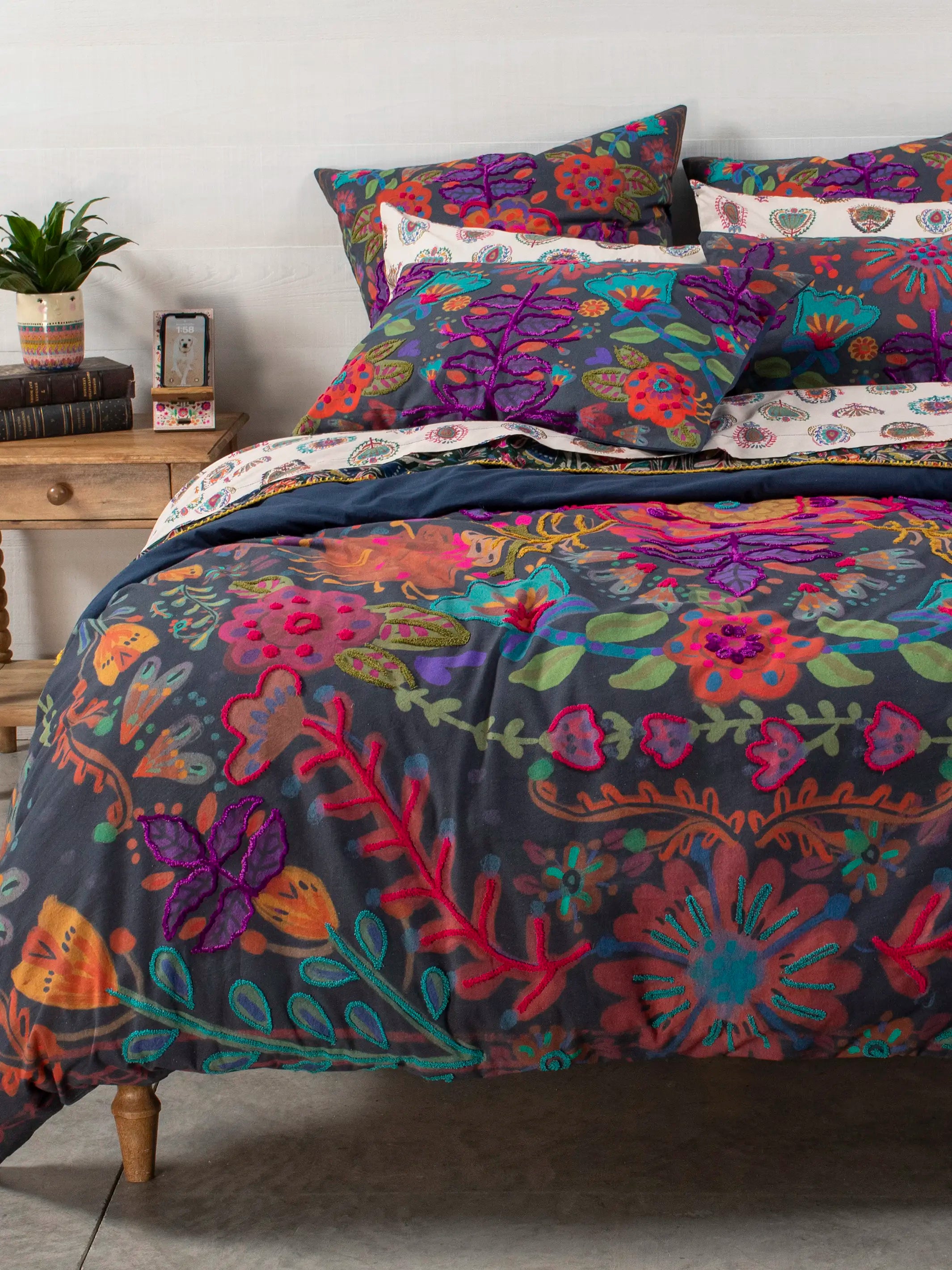 Catalina Cotton Shams, Set of 2 - Midnight Garden - Image 4