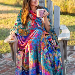 Double-Sided Cozy Throw Blanket - Bright Patchwork