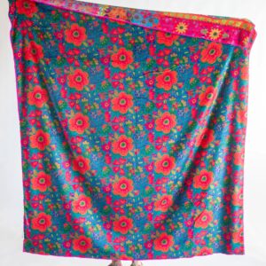 Alternative view of Double-Sided Cozy Throw Blanket - Bright Patchwork