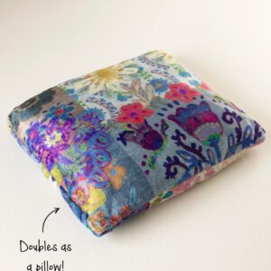 Alternative view of Cozy Car & Travel Blanket - Blue Patchwork