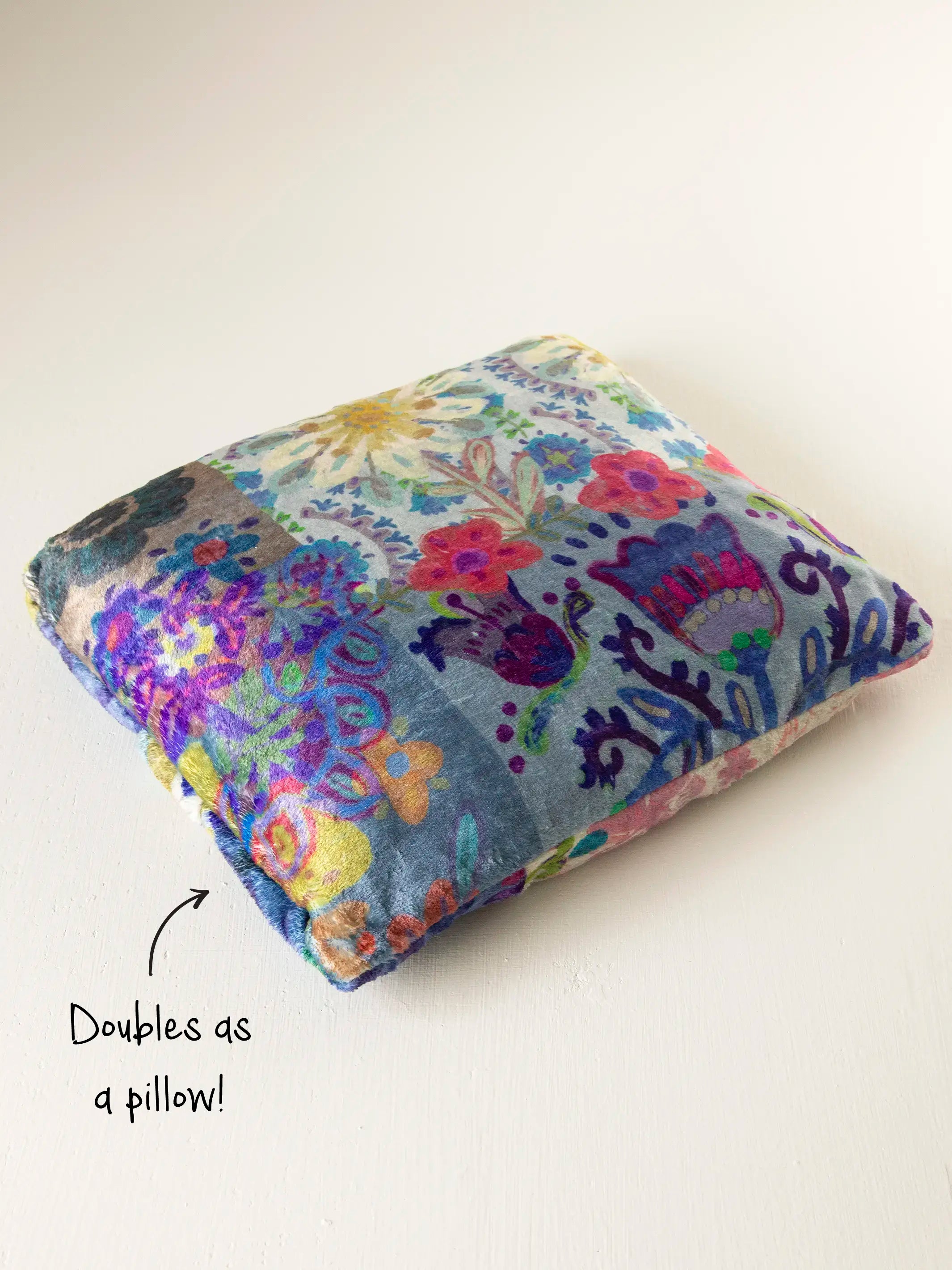 Cozy Car & Travel Blanket - Blue Patchwork - Image 2