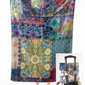 Cozy Car & Travel Blanket - Blue Patchwork