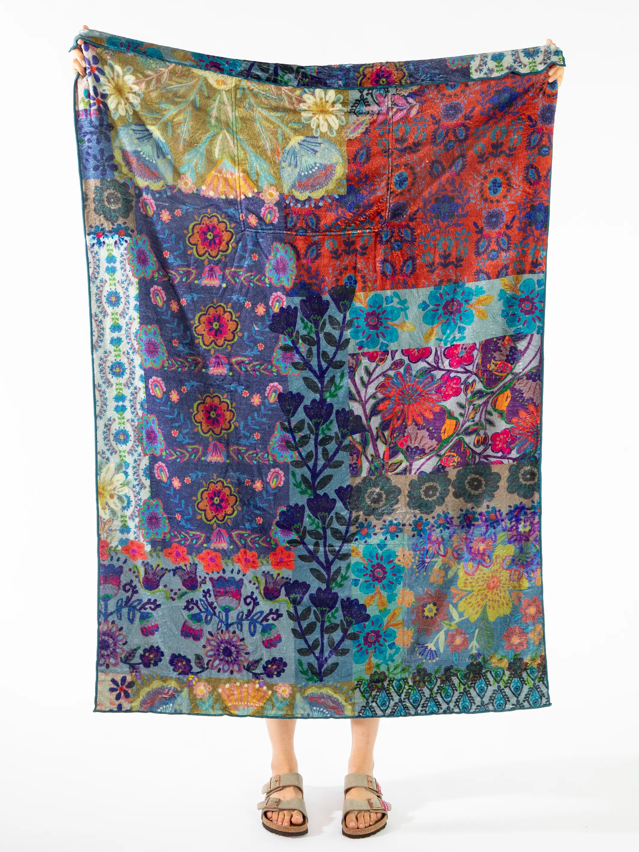 Cozy Car & Travel Blanket - Blue Patchwork - Image 5