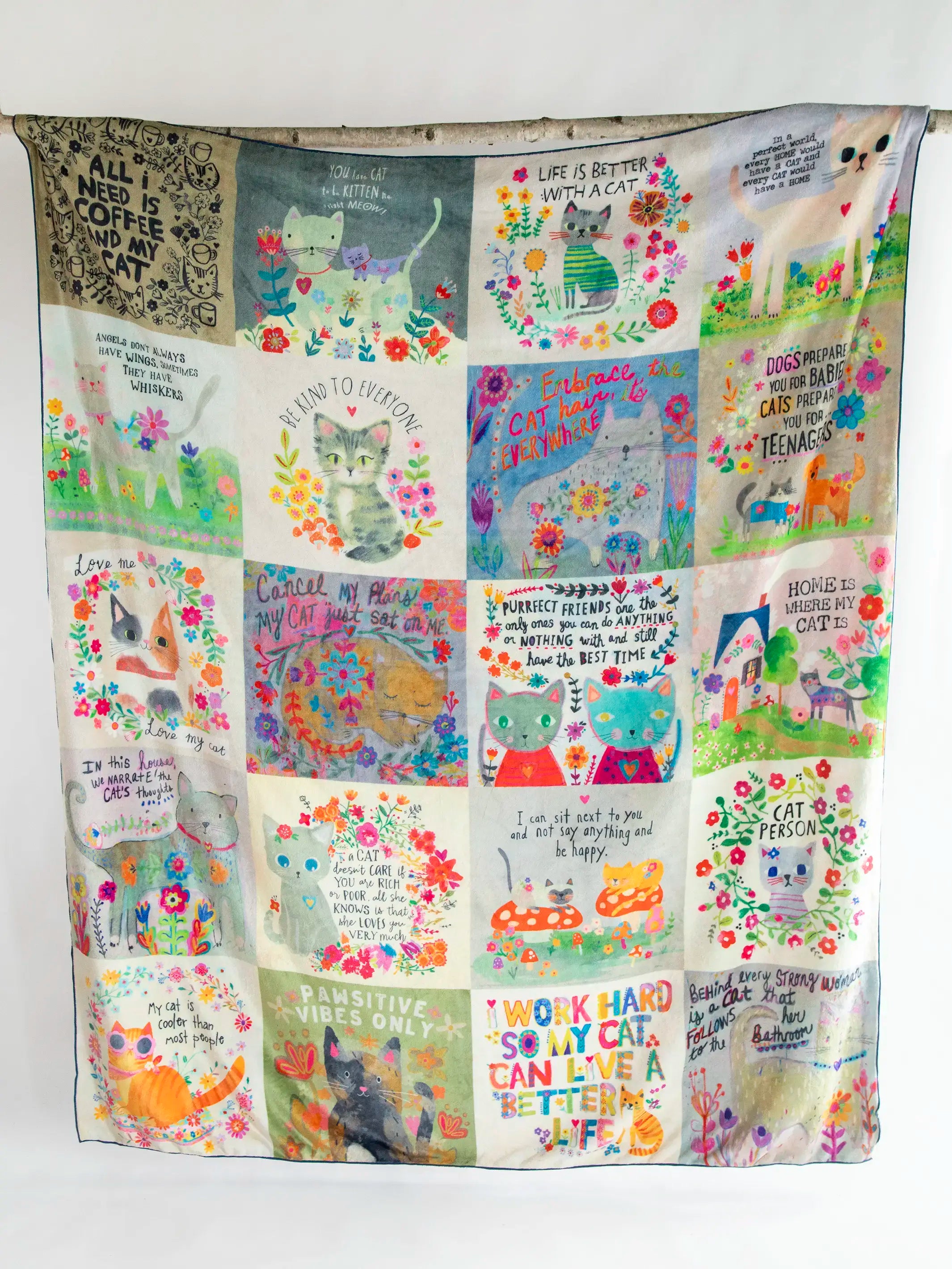 XL Double-Sided Cozy Blanket - Cat Lover Chirps - Image 3