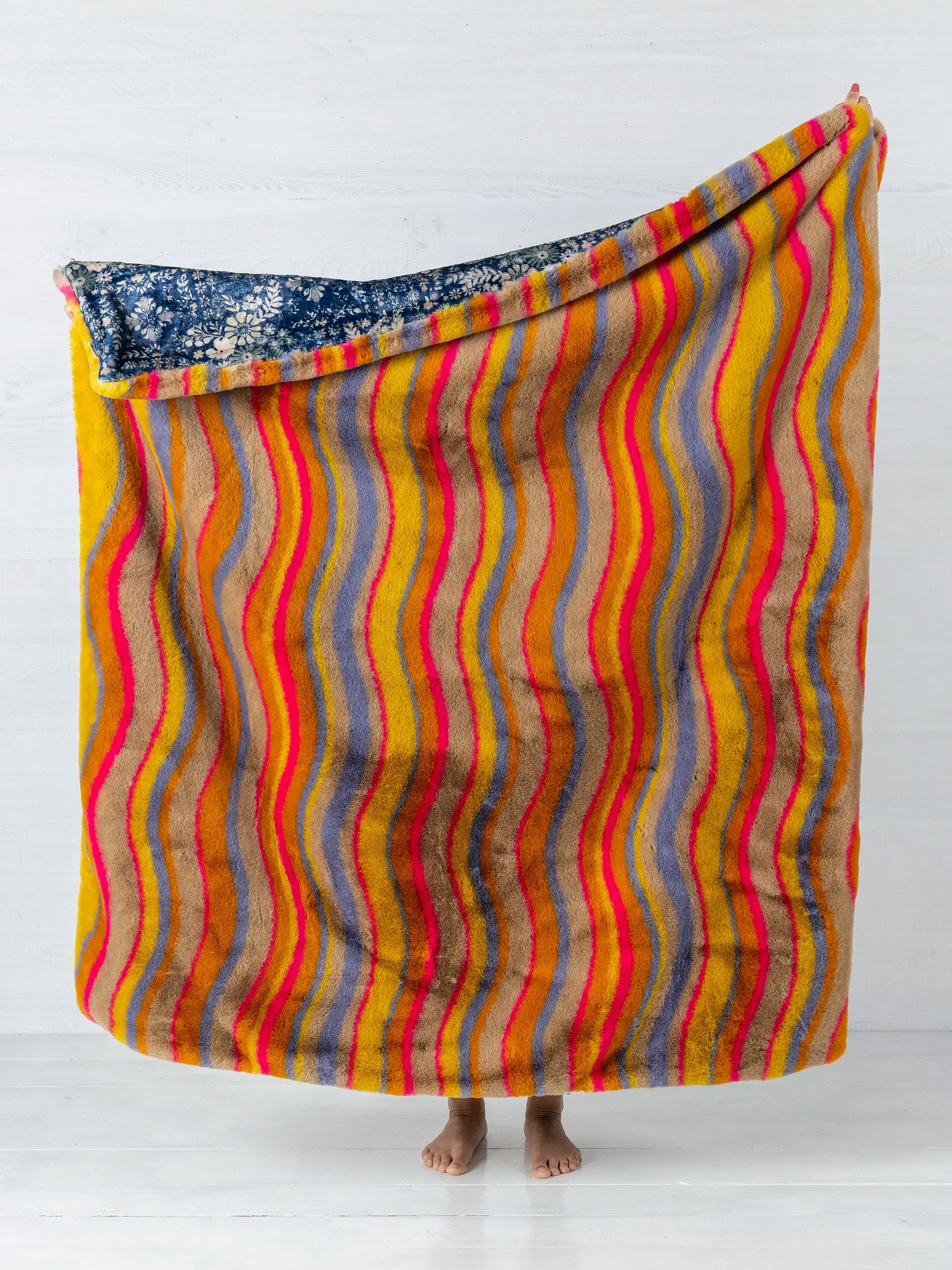 Cozy Luxe Faux Fur Blanket - Mustard Groove - Image 2