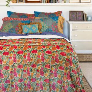 Alternative view of Cozy Coverlet Blanket - Lush Zinnias
