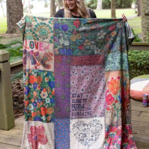 Double-Sided Cozy Throw Blanket - Patchwork Be Happy