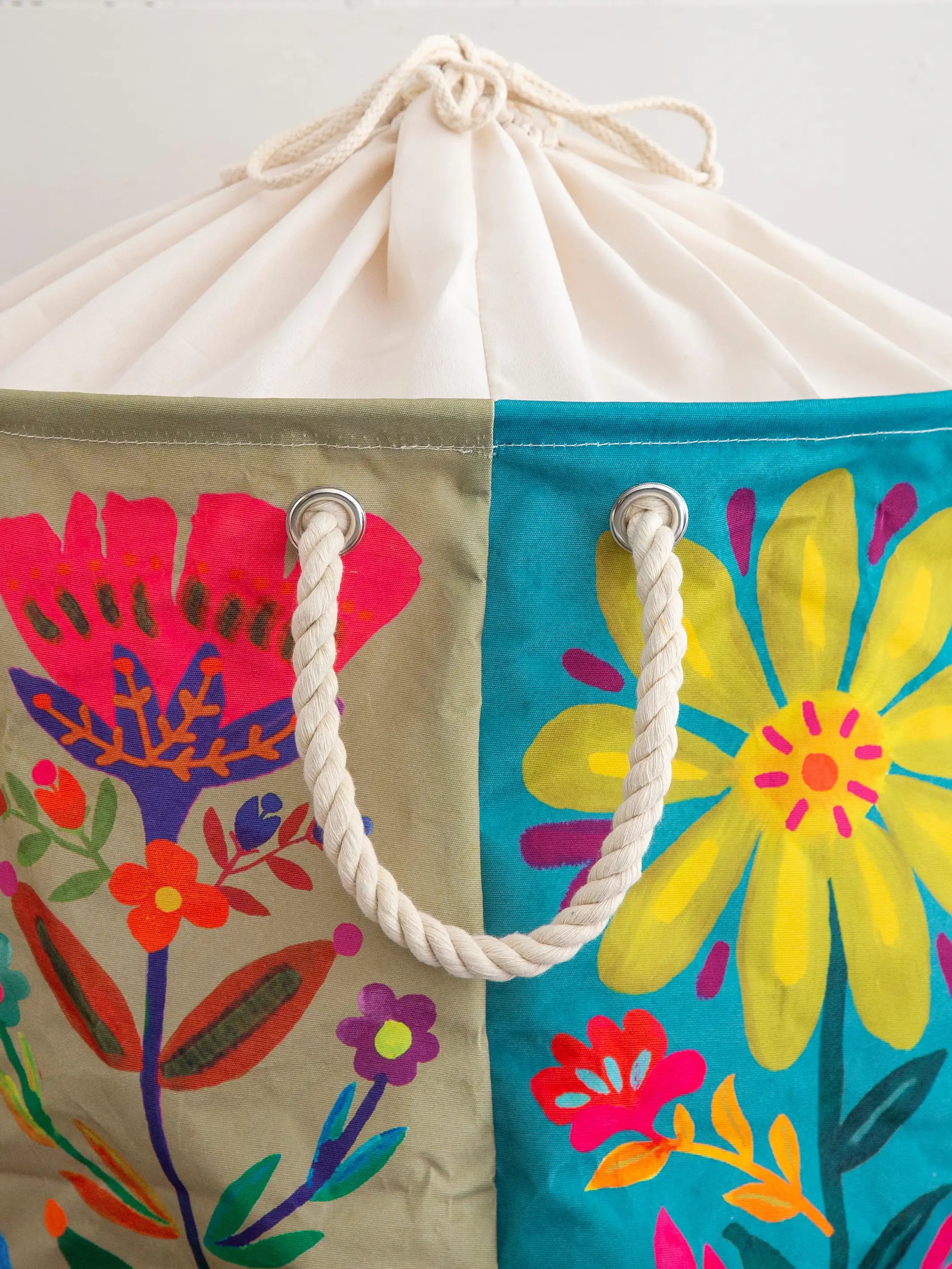 Boho Printed Laundry Hamper - Floral - Image 4