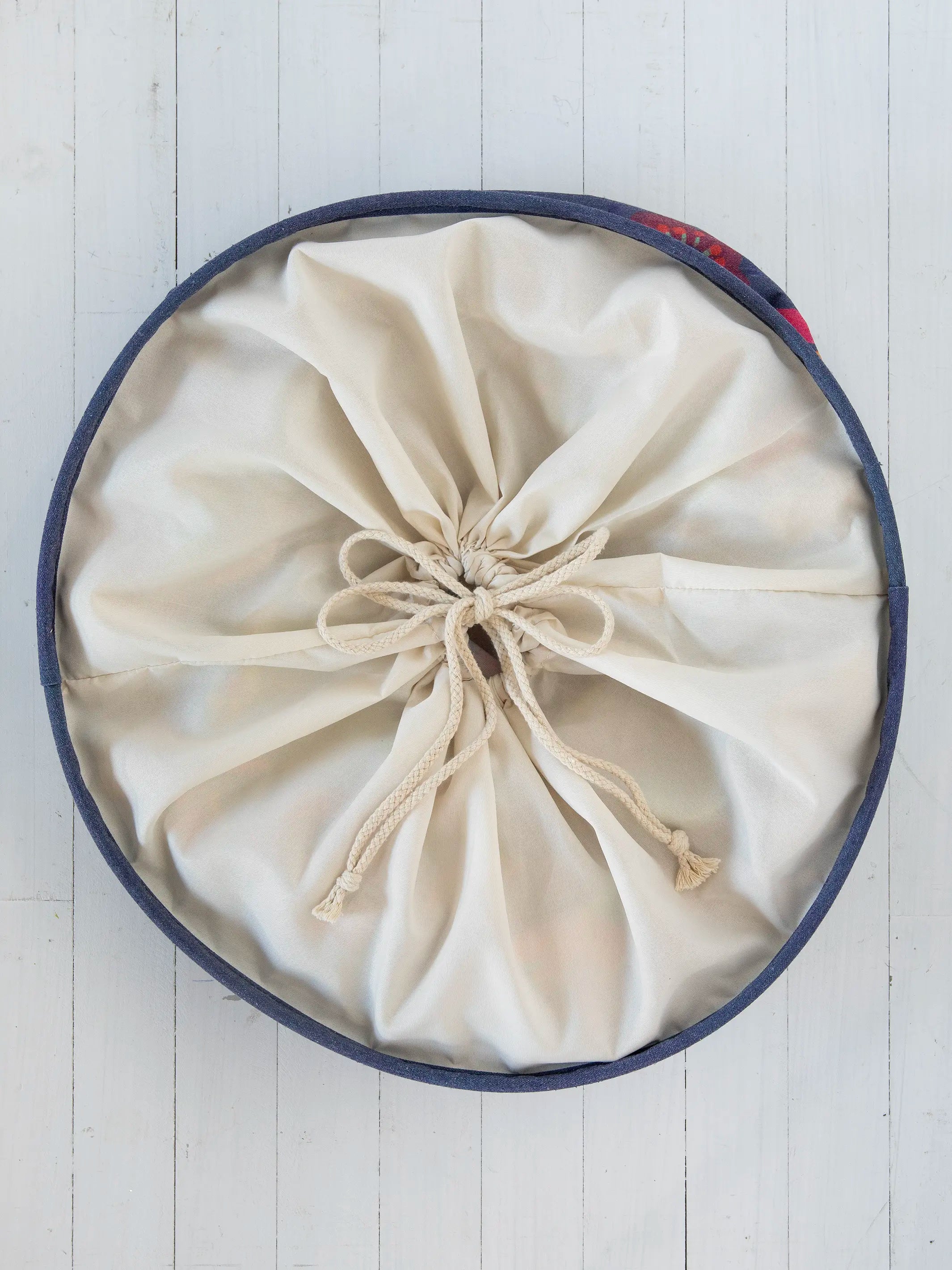 Boho Printed Laundry Hamper - Blue Folk Flower - Image 3