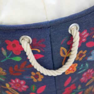 Alternative view of Boho Printed Laundry Hamper - Blue Folk Flower