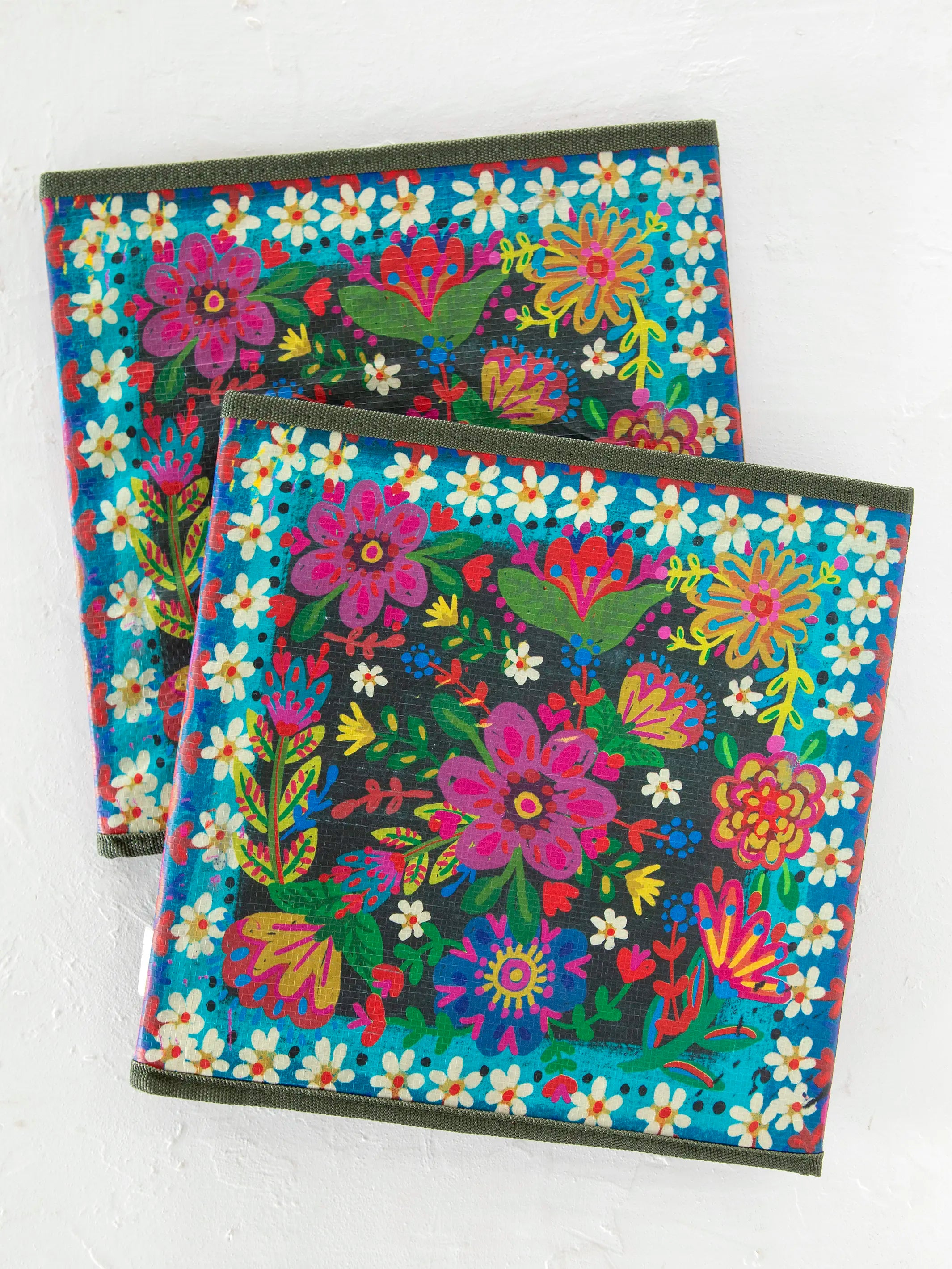 Collapsible Storage Cubes, Set of 2 - Charcoal Borders - Image 3