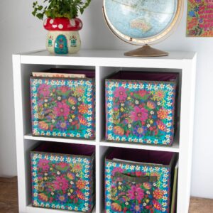 Alternative view of Collapsible Storage Cubes, Set of 2 - Charcoal Borders