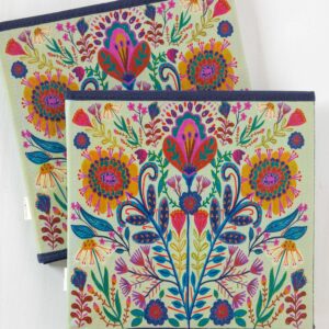 Alternative view of Collapsible Storage Cubes, Set of 2 - Cream Folk Flower