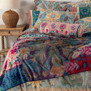Alternative view of Double-Sided Cozy Bed Blanket - Blue Patchwork