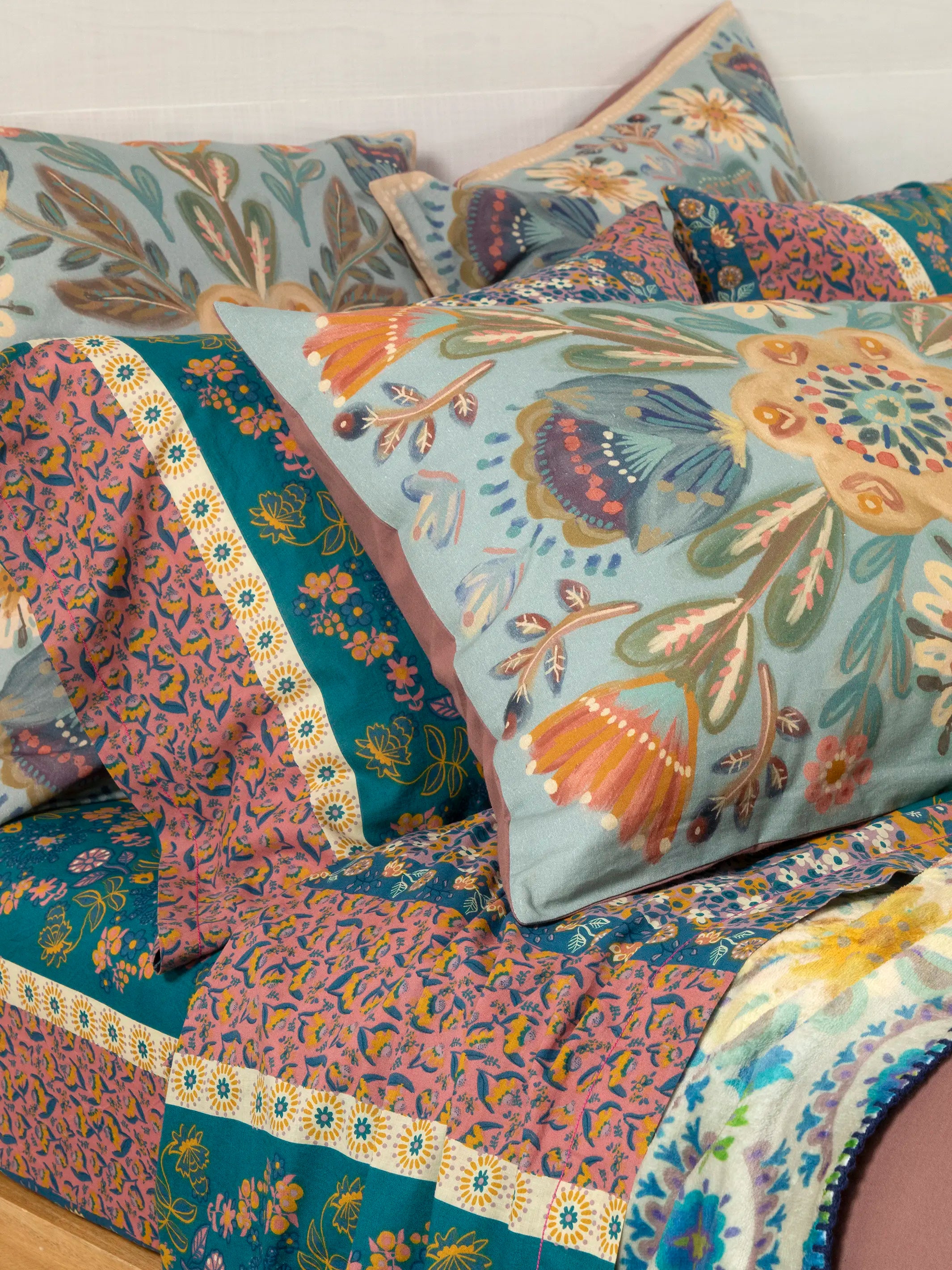 Catalina Cotton Duvet Cover - Blue Mandala - Image 2