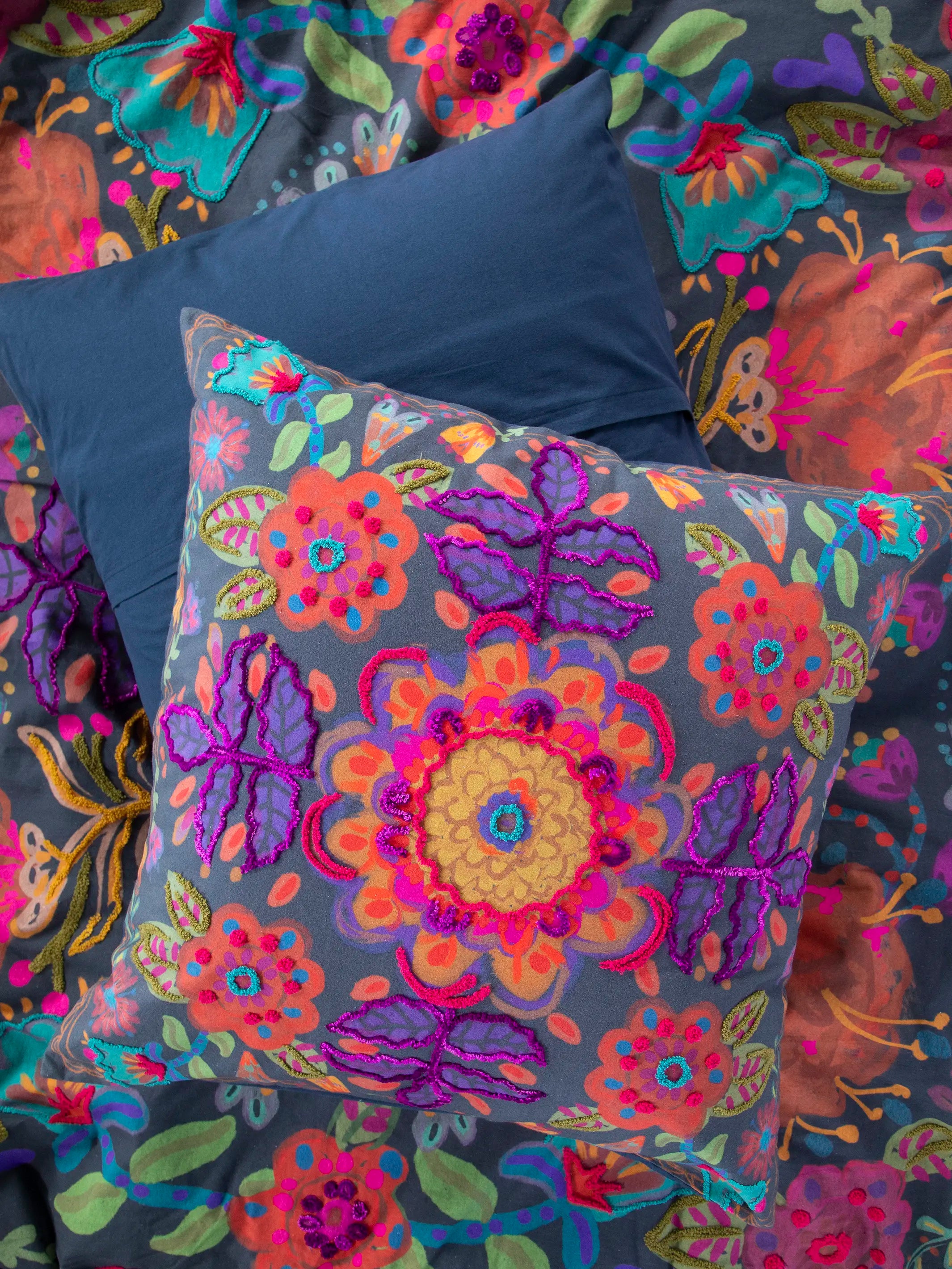 Catalina Cotton Euro Sham - Midnight Garden