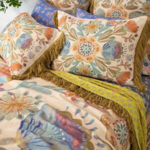 Alternative view of Boho Fringe Bedspread - Cream Mandala