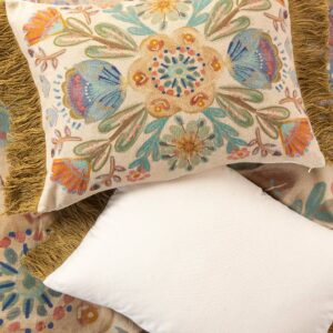 Boho Fringe Shams, Set of 2 - Cream Mandala