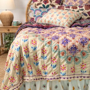 Alternative view of Bungalow Reversible Cotton Quilt - Jewel Garden