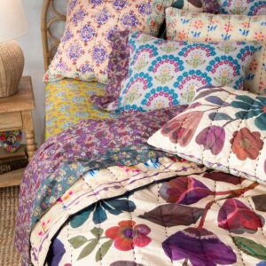 Bungalow Reversible Cotton Quilt - Jewel Garden