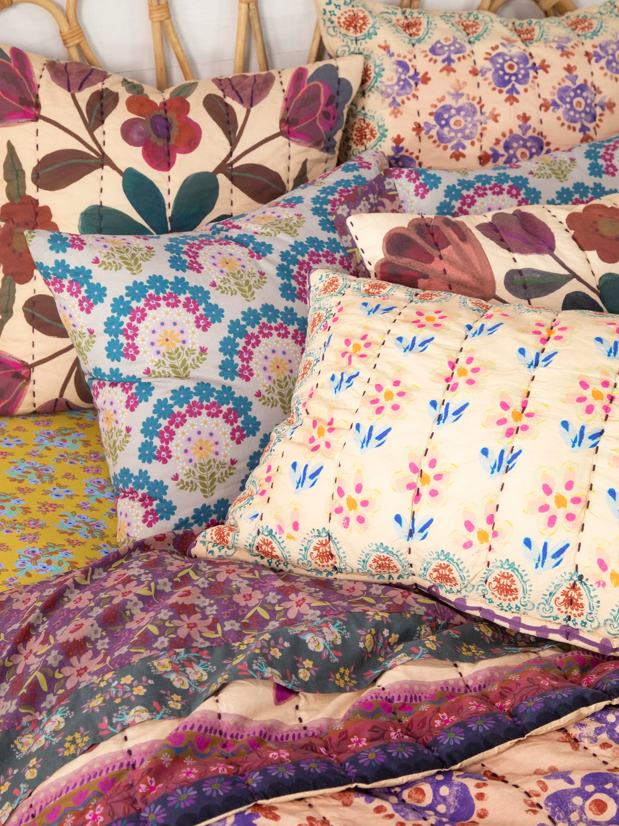 Bungalow Reversible Cotton Quilt - Jewel Garden - Image 4