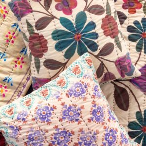 Bungalow Reversible Cotton Euro Sham - Jewel Garden