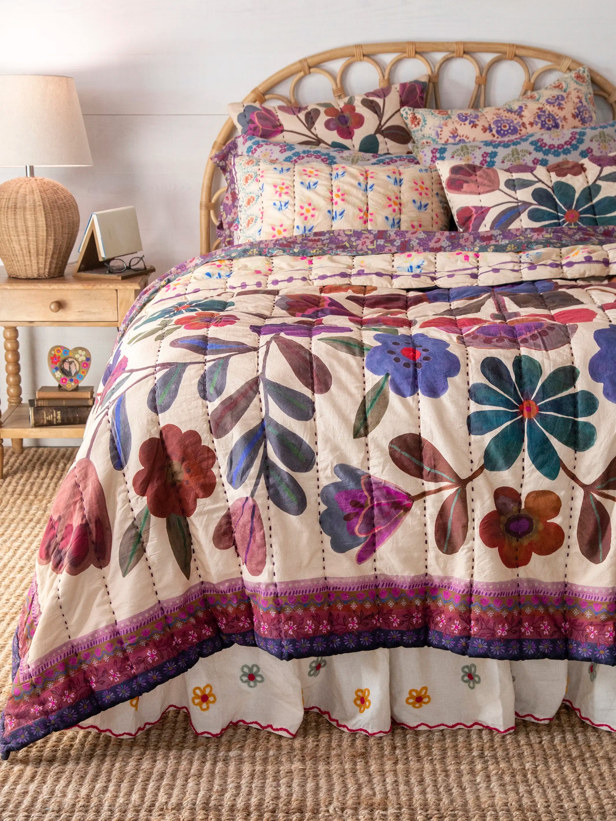 Goes With Everything Tufted Bed Skirt - Cream Spring Floral - Image 2