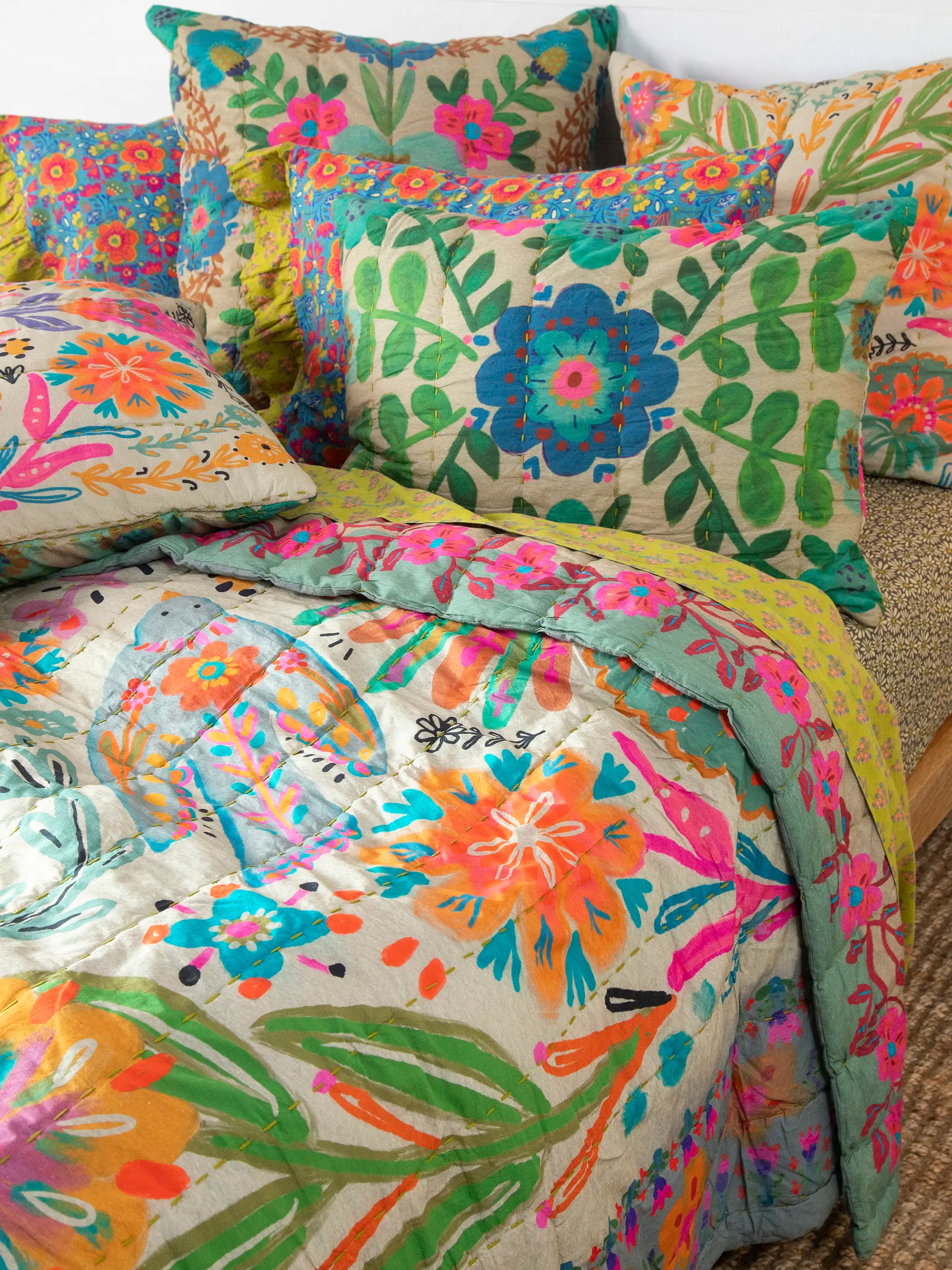 Bungalow Reversible Cotton Quilt - Free Spirit - Image 2