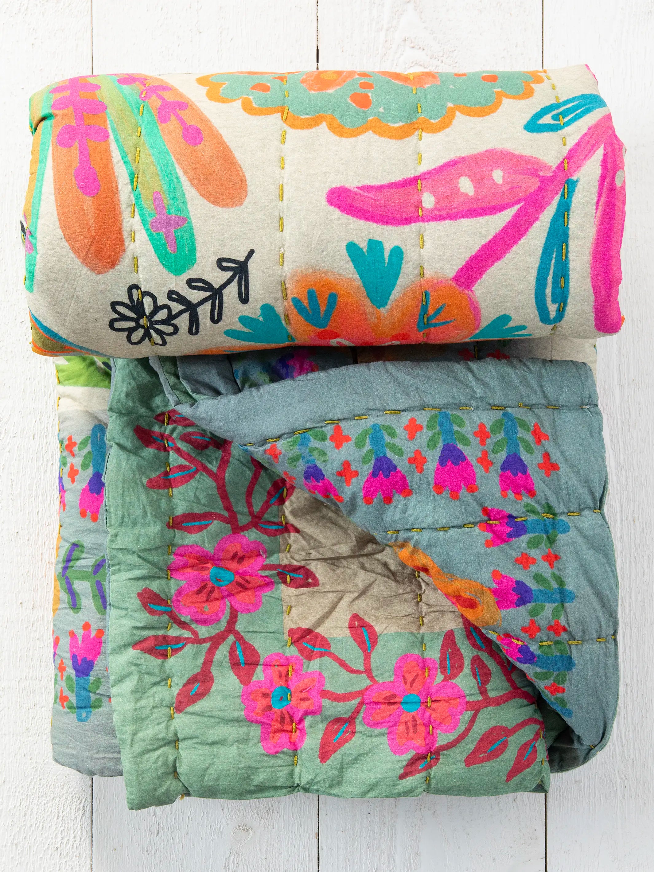 Bungalow Reversible Cotton Quilt - Free Spirit - Image 4