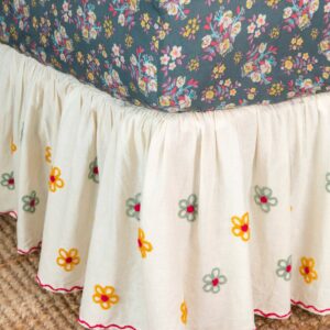 Goes With Everything Tufted Bed Skirt - Cream Spring Floral