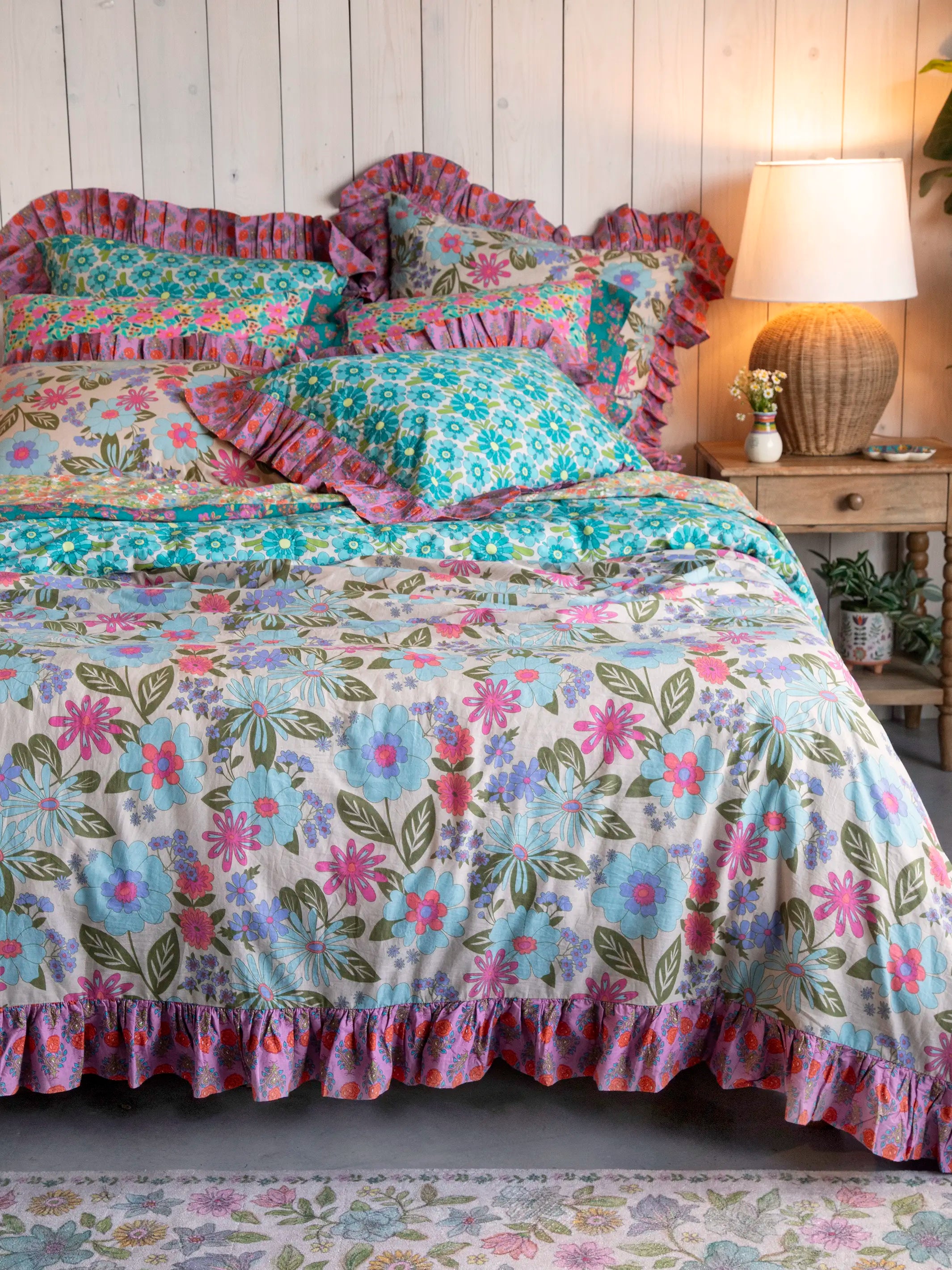 So Soft Cotton Reversible Euro Sham - Retro Blooms - Image 2