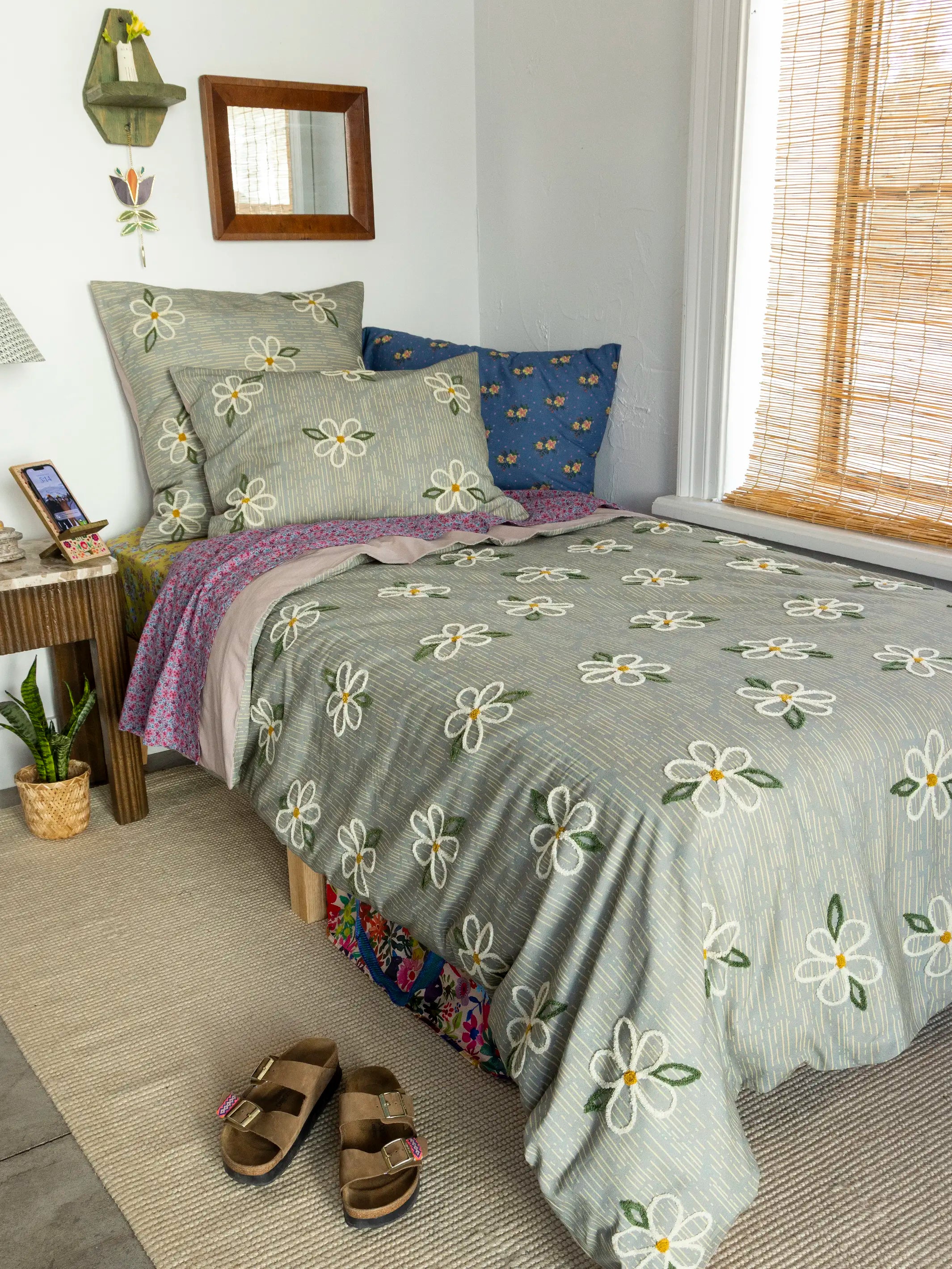 Catalina Cotton Duvet Cover - Daisy Stripe - Image 3