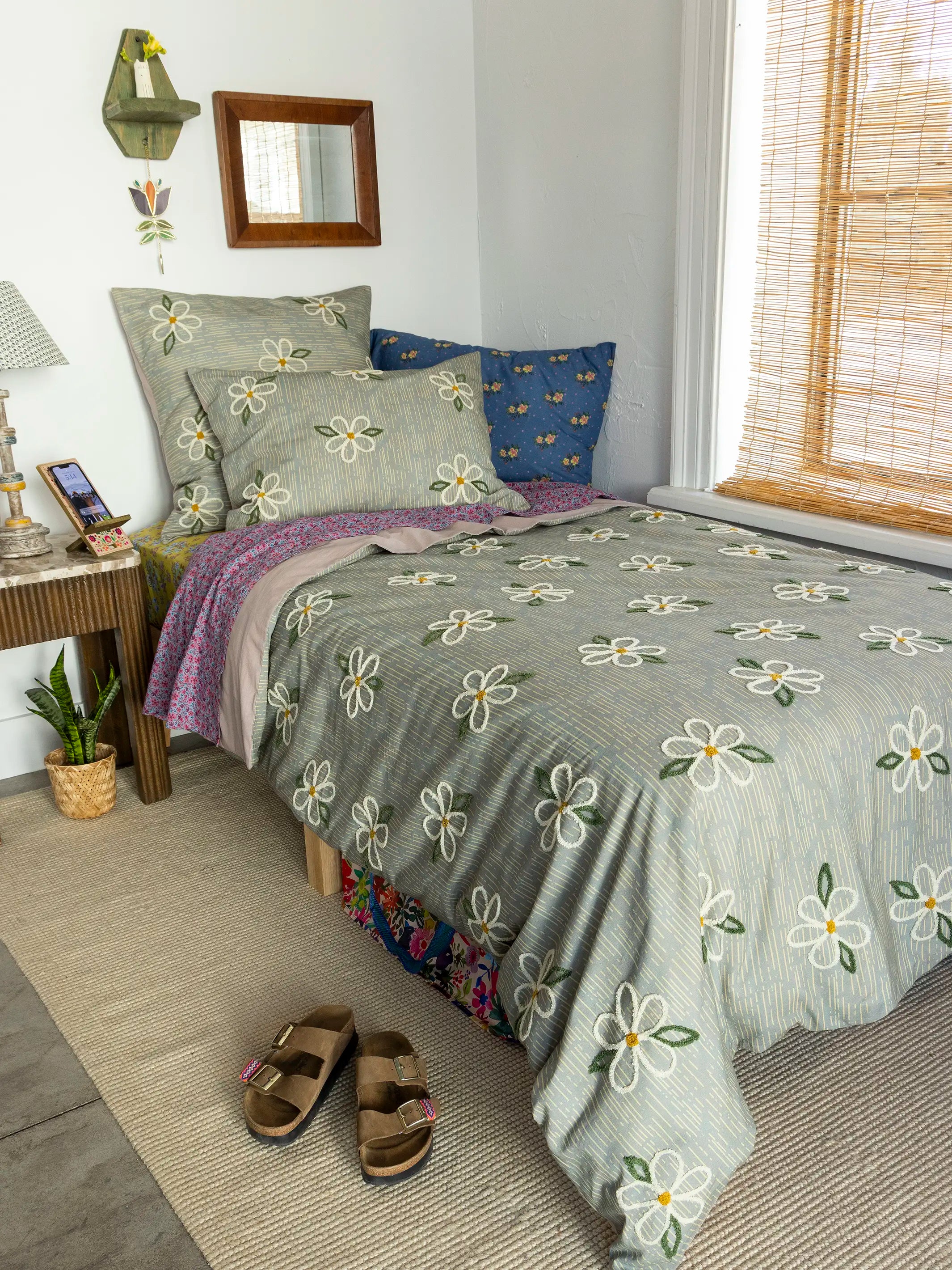 Catalina Cotton Shams, Set of 2 - Daisy Stripe - Image 4