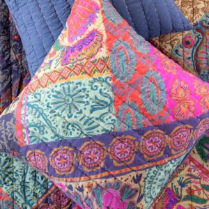 Bungalow Reversible Cotton Euro Sham - Boho Blooms Patchwork