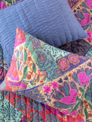 Bungalow Reversible Cotton Shams, Set of 2 - Boho Blooms Patchwork
