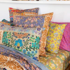 Alternative view of Mix & Match Cotton Pillowcase, Single - Chartreuse Bouquet Blooms