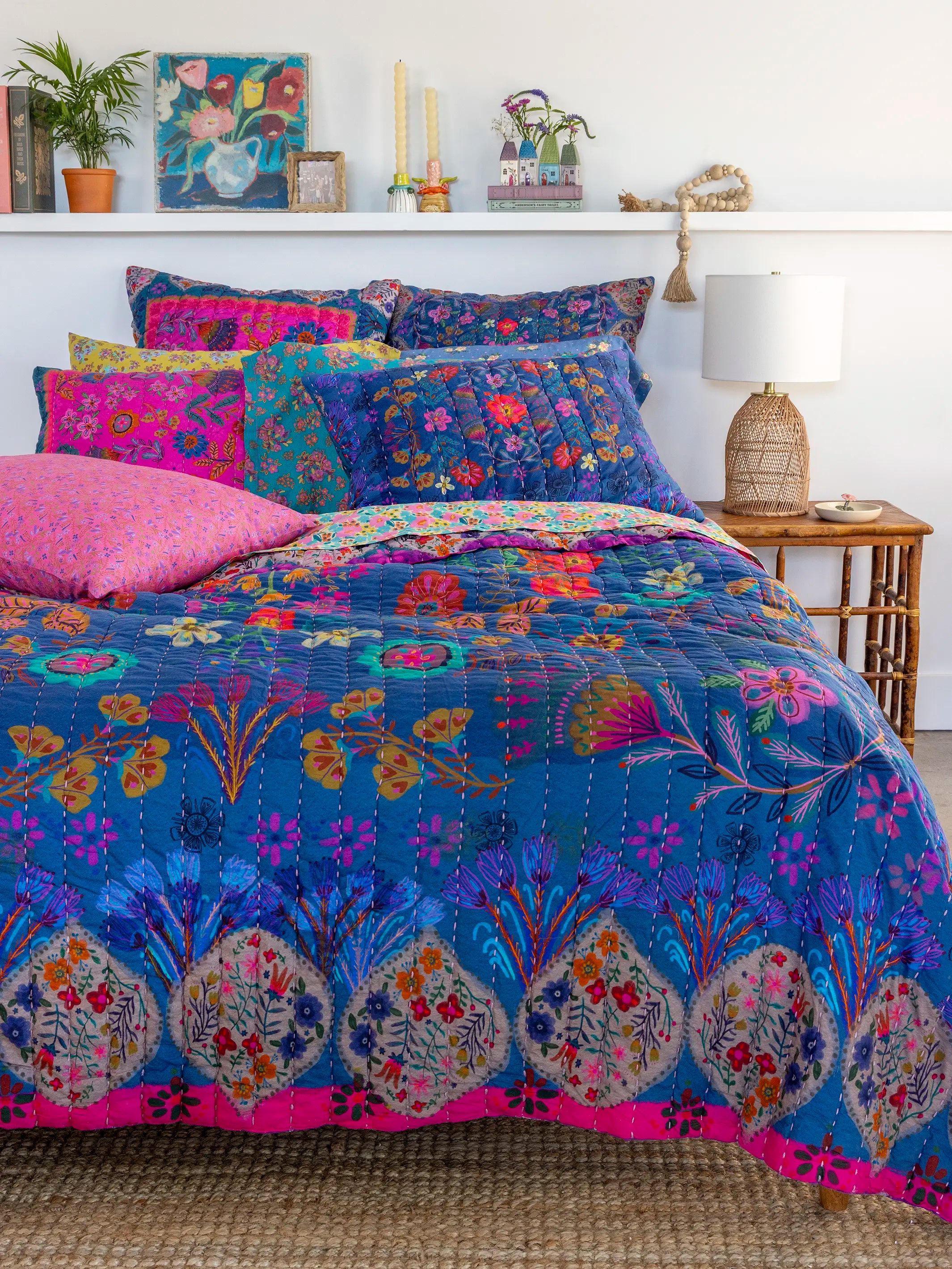 Bungalow Reversible Cotton Euro Sham - Magic Folk Garden - Image 3