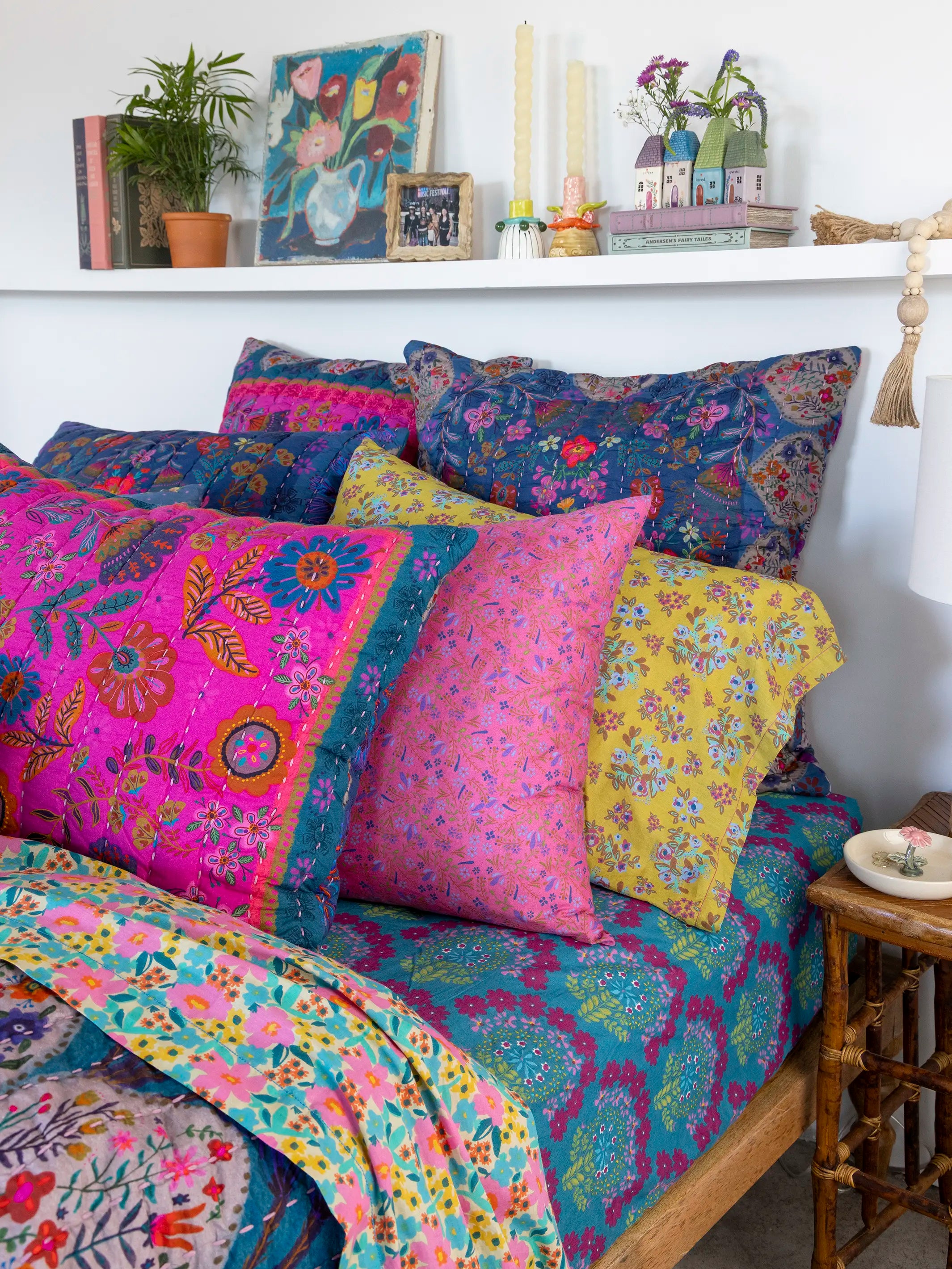 Bungalow Reversible Cotton Euro Sham - Magic Folk Garden - Image 2