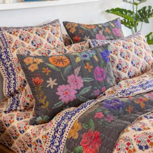 Alternative view of Bungalow Reversible Cotton Euro Sham - Boho Wildflower