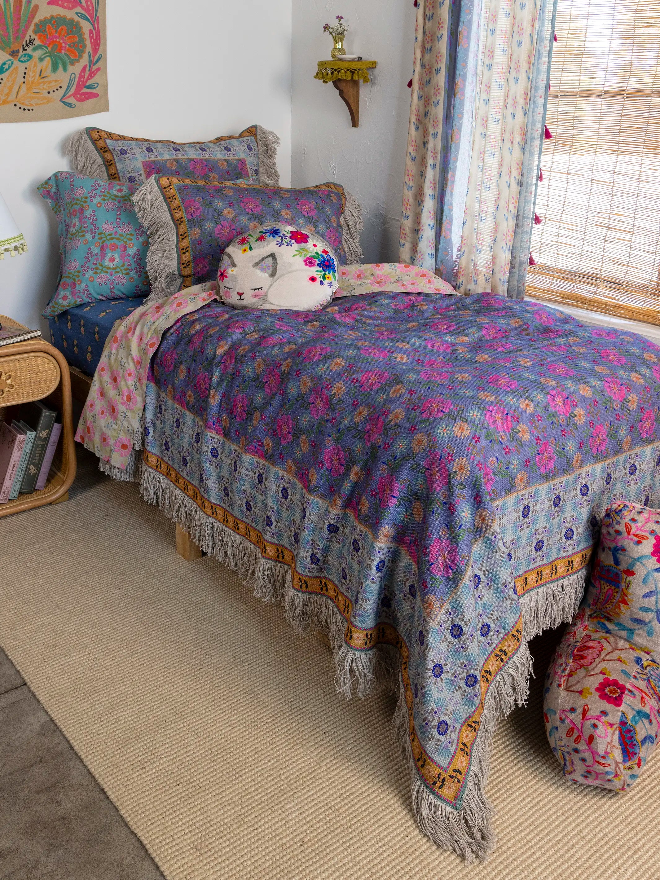 Boho Fringe Shams, Set of 2 - Meadow Tapestry - Image 3