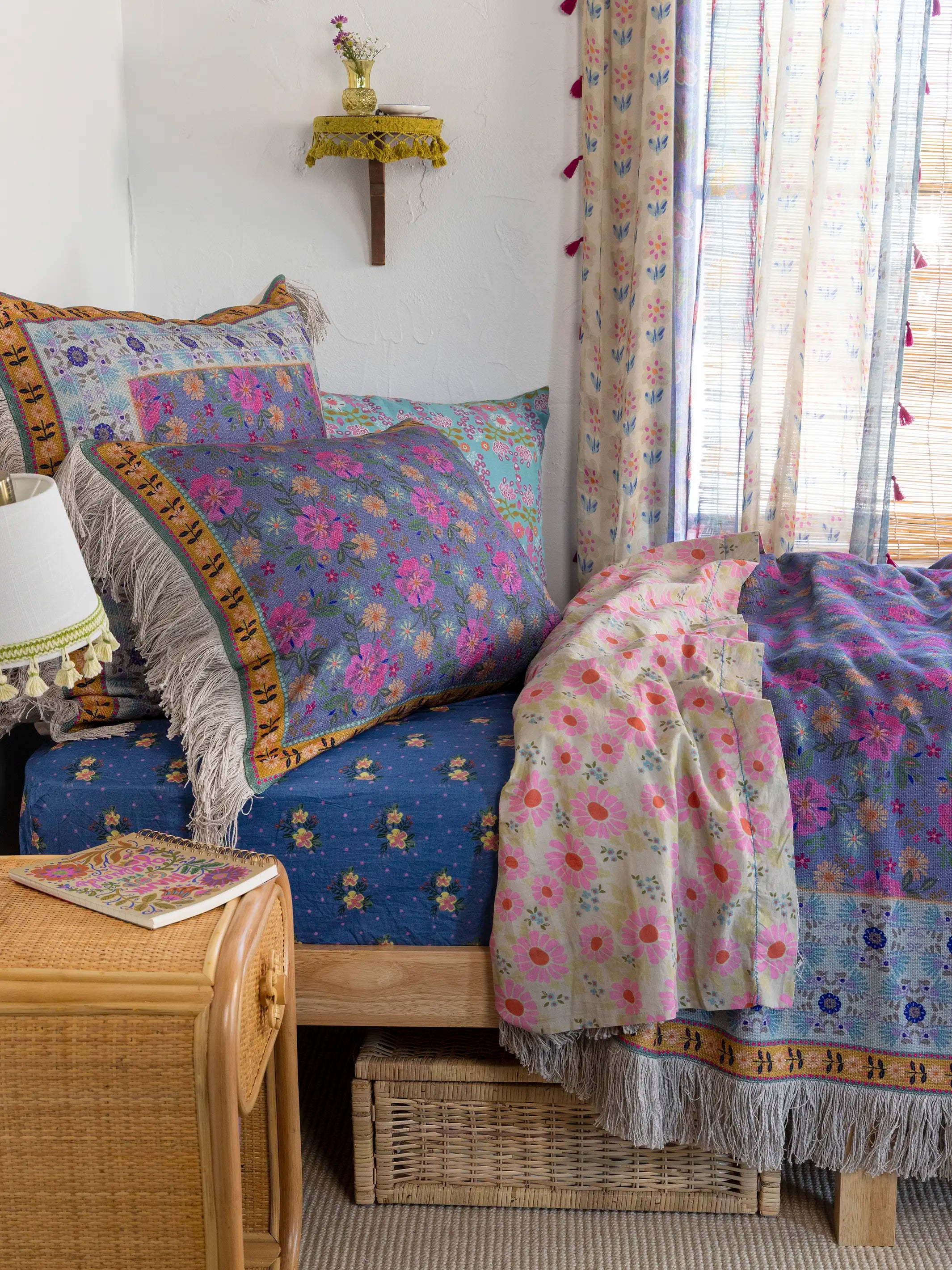 Boho Fringe Shams, Set of 2 - Meadow Tapestry