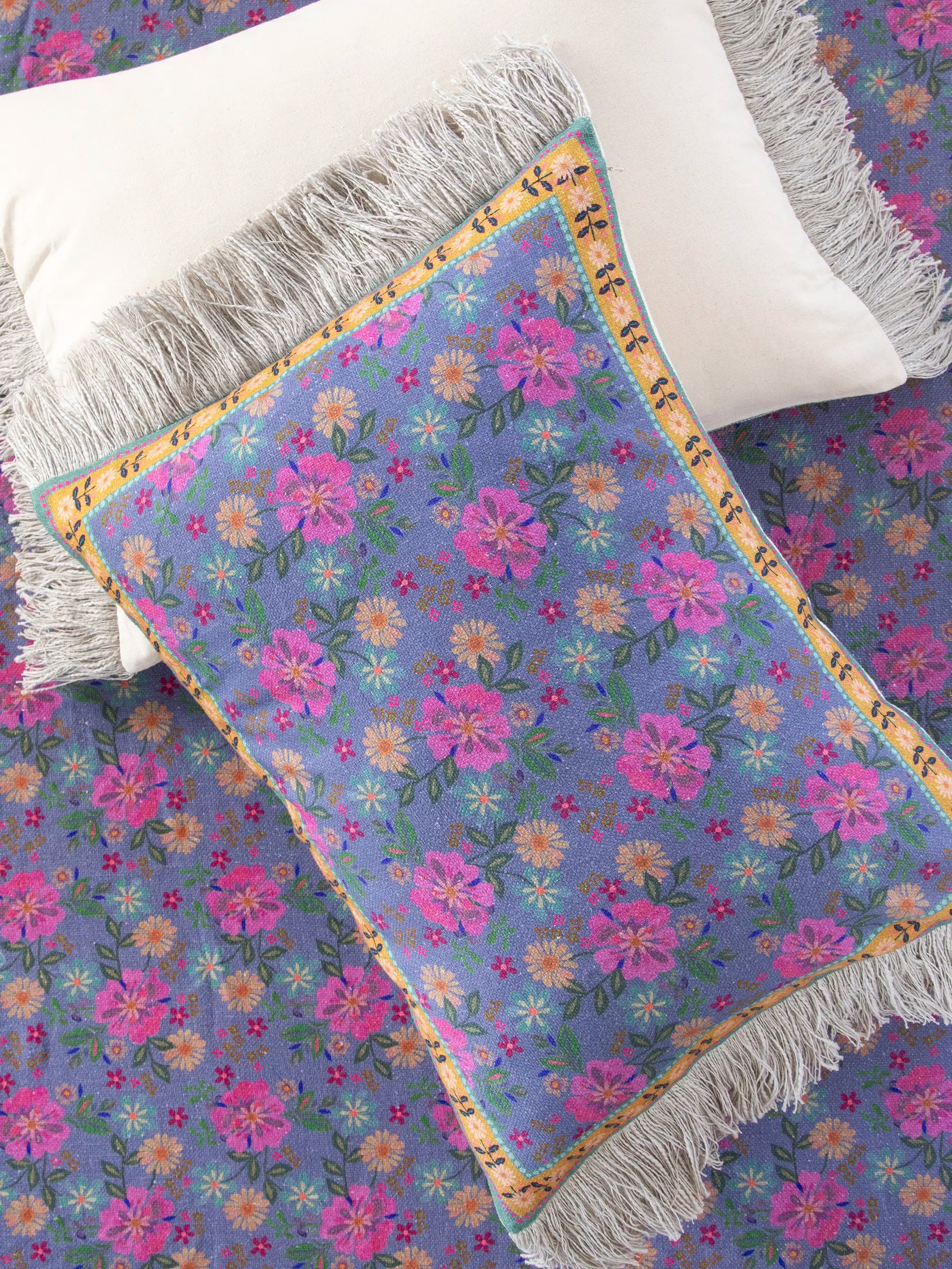 Boho Fringe Shams, Set of 2 - Meadow Tapestry - Image 2