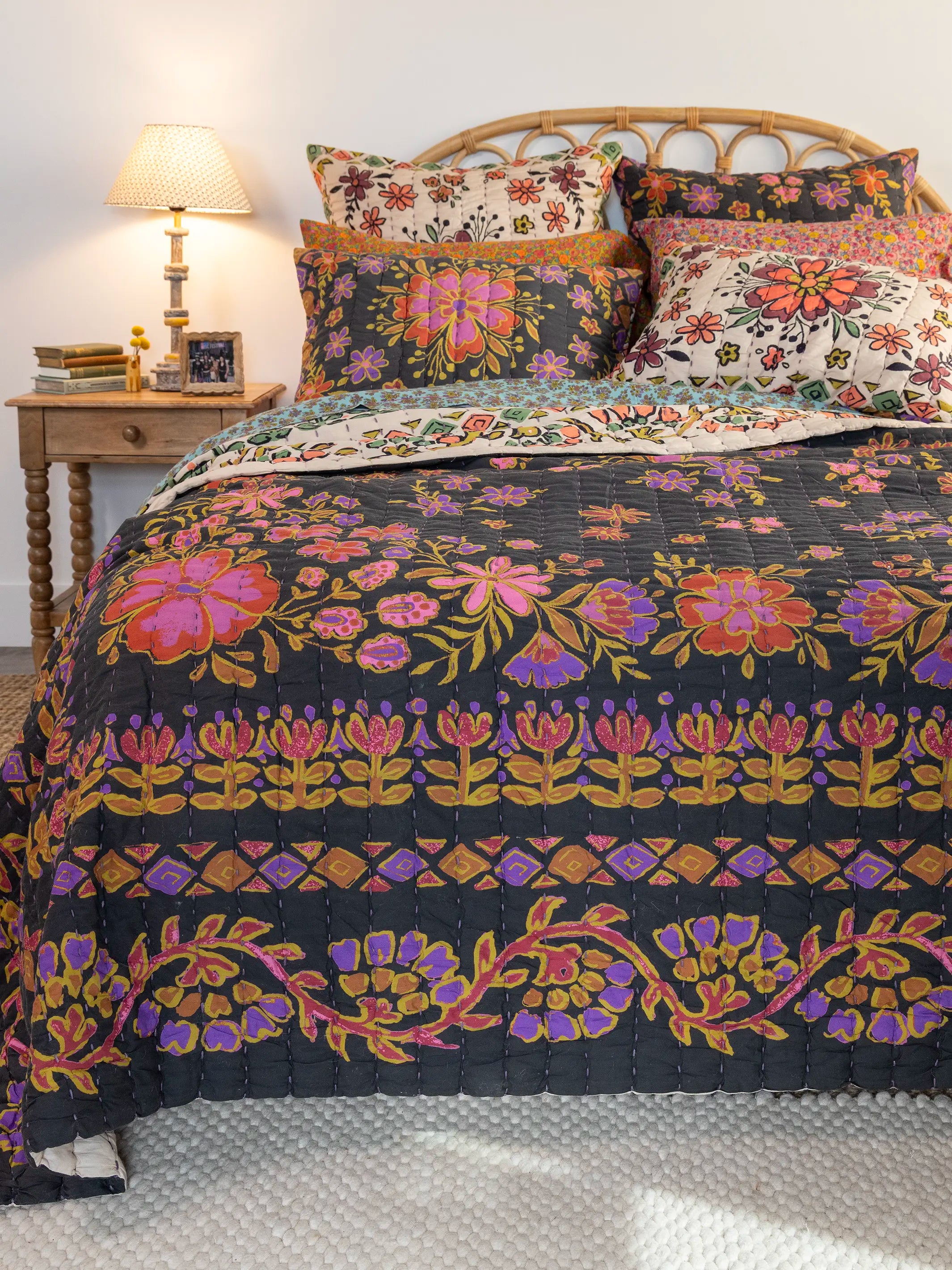 Bungalow Reversible Cotton Quilt - Blooming Bandana - Image 2