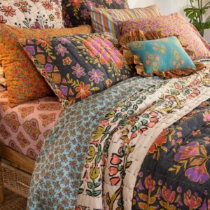 Alternative view of Bungalow Reversible Cotton Euro Sham - Blooming Bandana