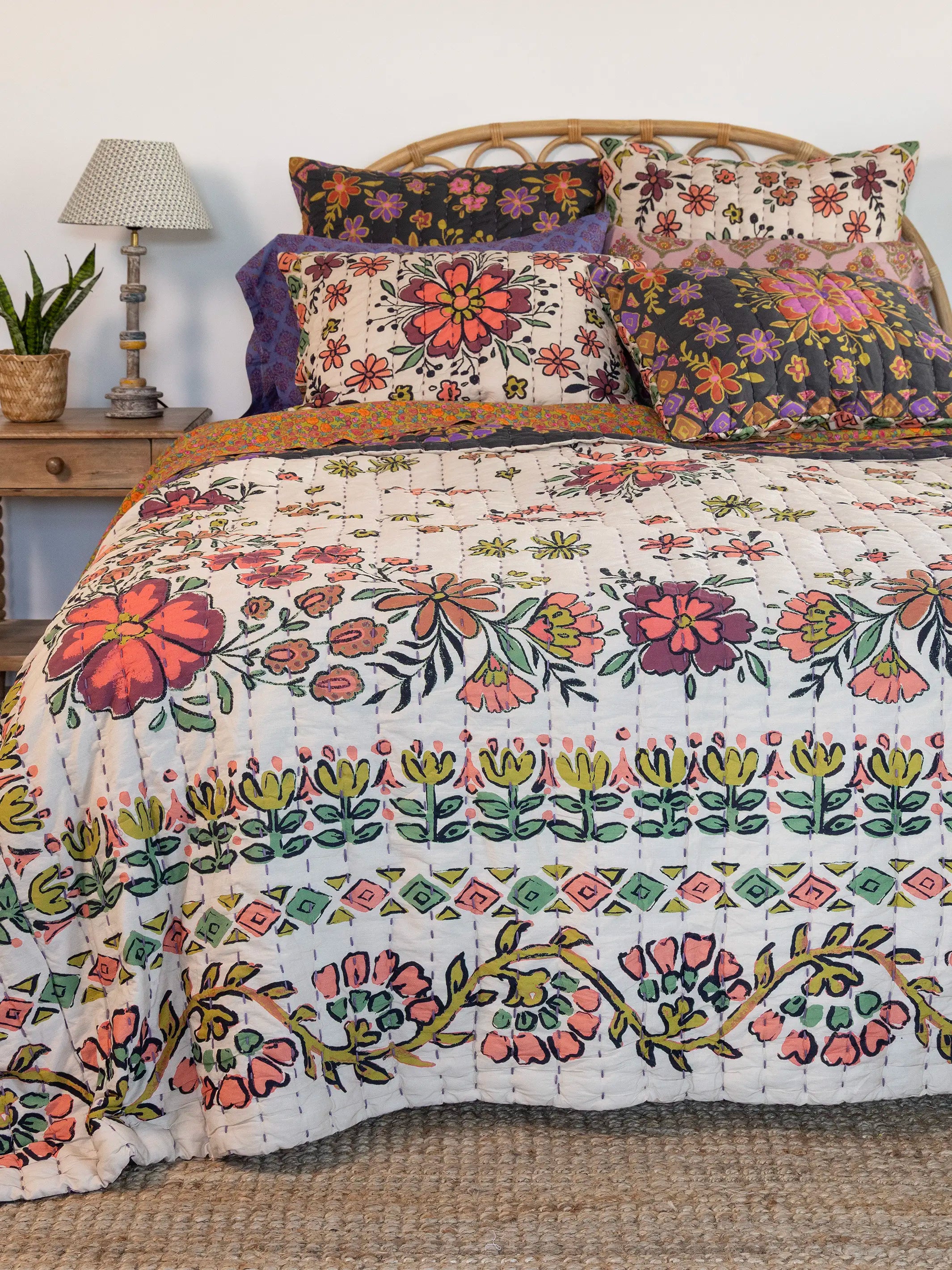 Bungalow Reversible Cotton Euro Sham - Blooming Bandana - Image 4