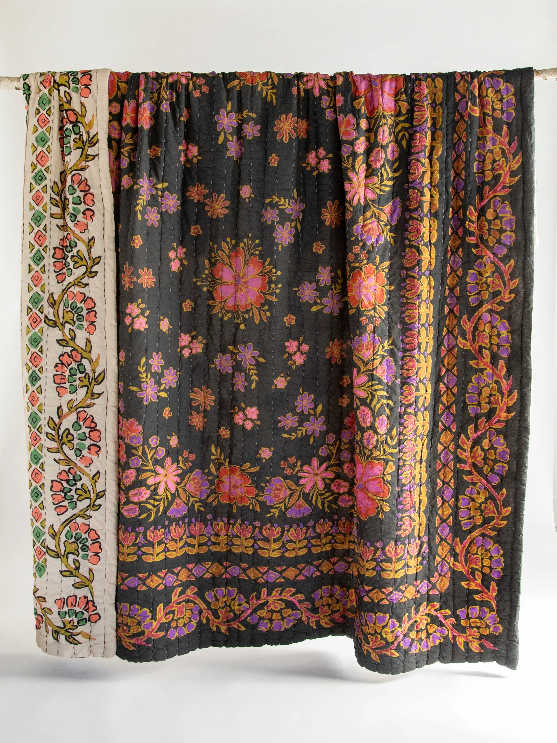 Bungalow Reversible Cotton Quilt - Blooming Bandana - Image 5