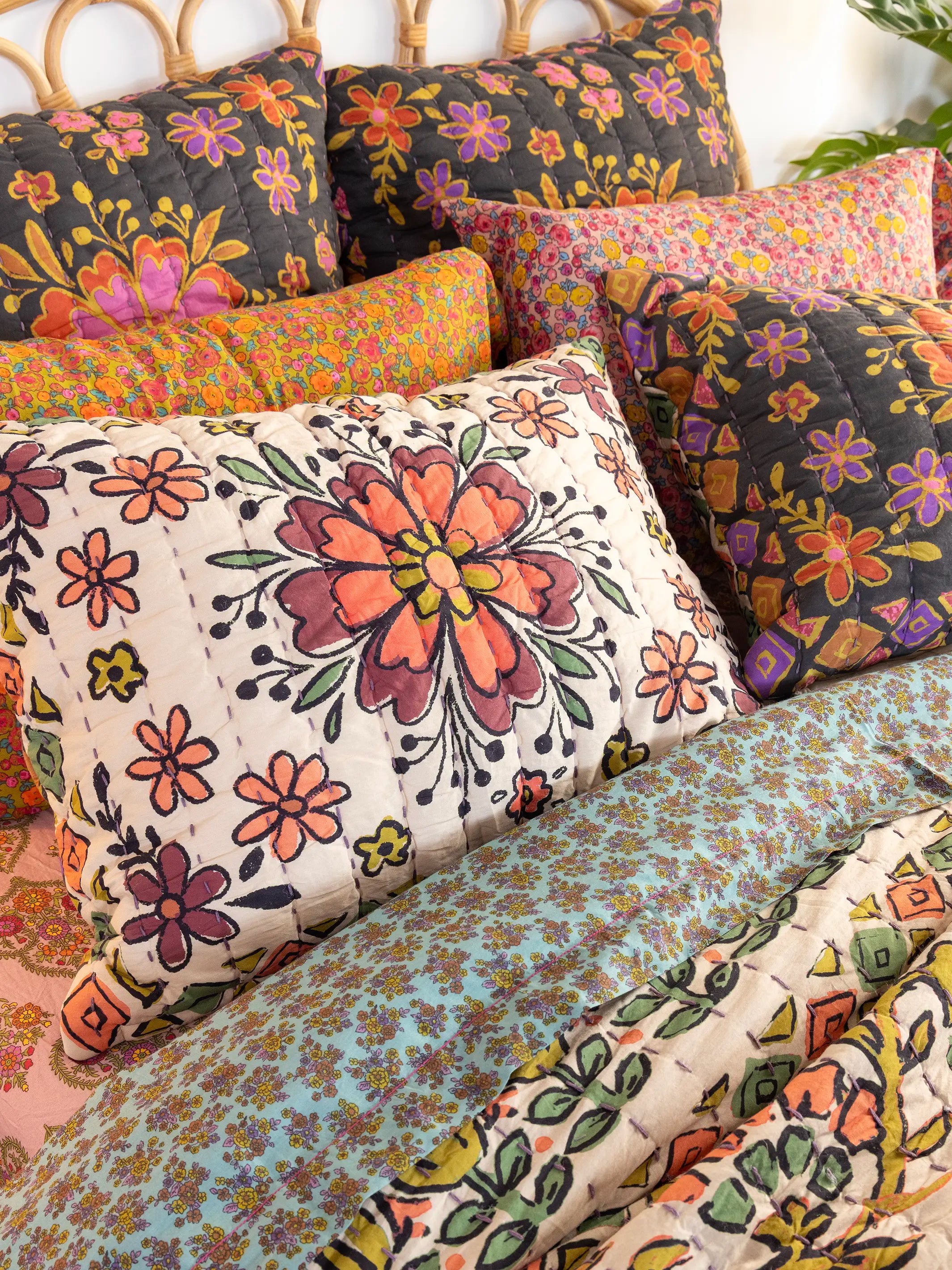 Bungalow Reversible Cotton Euro Sham - Blooming Bandana - Image 3