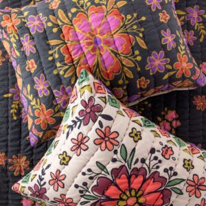 Bungalow Reversible Cotton Shams, Set of 2 - Blooming Bandana