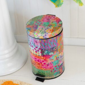 Bathroom Trash Can - Pink Watercolor Patchwork